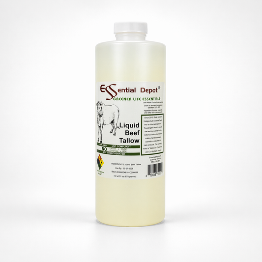 LIQUID Beef Tallow - Quart - 31 oz nt wt - FOOD GRADE - No Additives - for soap and skin care products