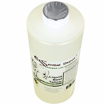 LIQUID Beef Tallow - Quart - 31 oz nt wt - FOOD GRADE - No Additives - for soap and skin care products