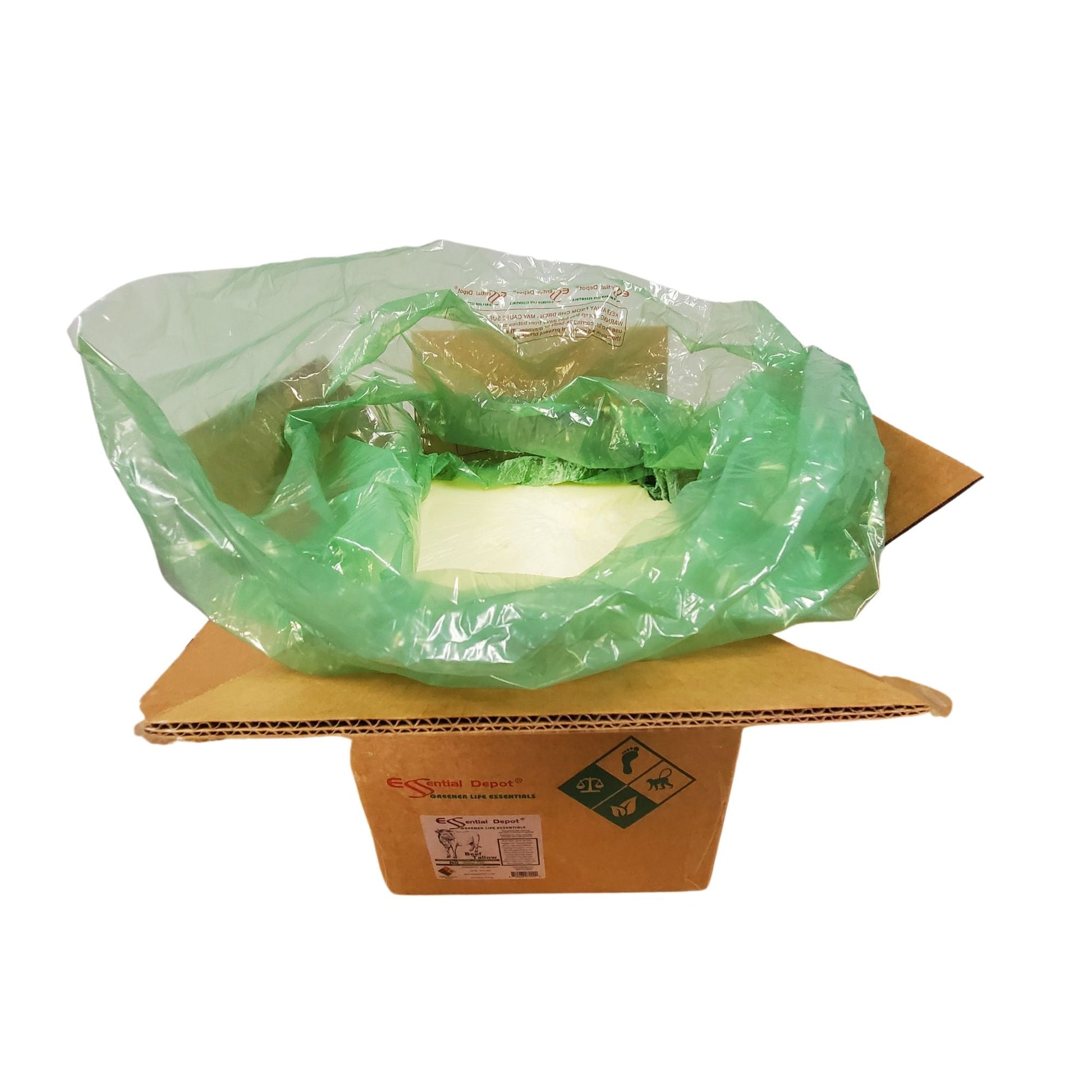Beef Tallow - GRASS FED - 50 lbs in poly bag in box - FOOD GRADE