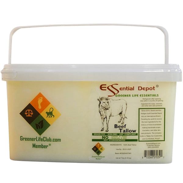 Beef Tallow - 7 lbs in GLC Box - GRASS FED - FOOD GRADE