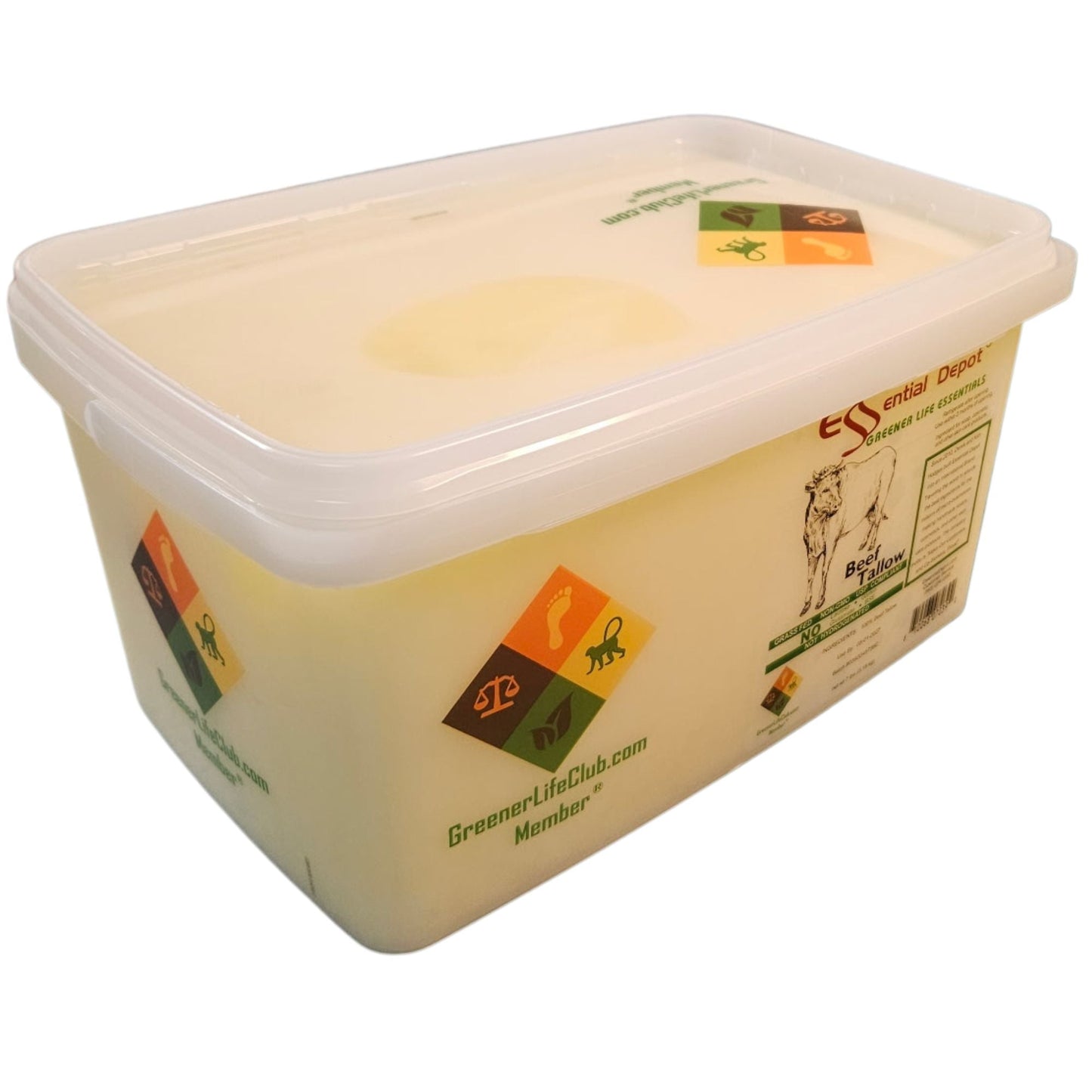 Beef Tallow - 7 lbs in GLC Box - GRASS FED - FOOD GRADE