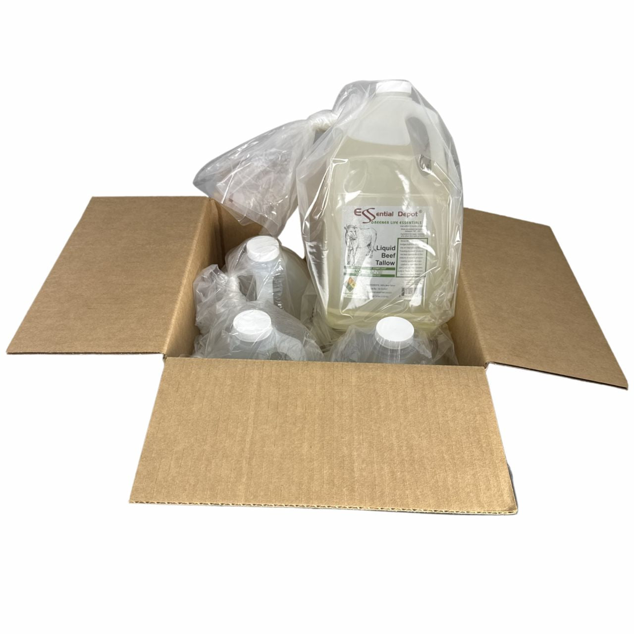LIQUID Beef Tallow - TallowCUBE - 4 x 7.8 lb jugs - FOOD GRADE - for soap and skin care products)