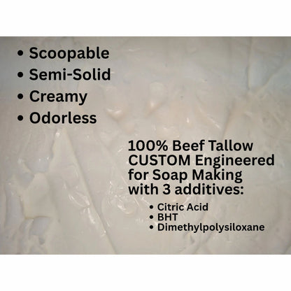Beef Tallow - Perfectly Engineered for Soap - 50 lbs in poly bag in box - FOOD GRADE